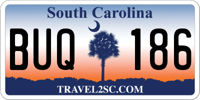 SC license plate BUQ186