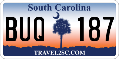 SC license plate BUQ187