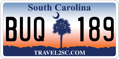 SC license plate BUQ189