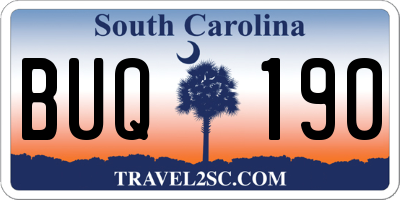 SC license plate BUQ190