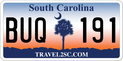 SC license plate BUQ191