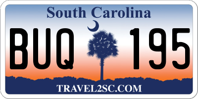 SC license plate BUQ195