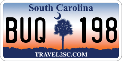 SC license plate BUQ198