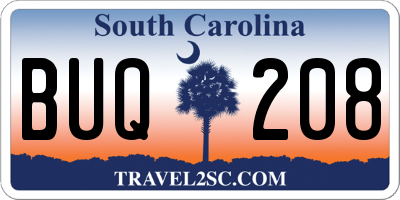 SC license plate BUQ208