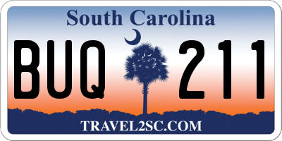 SC license plate BUQ211