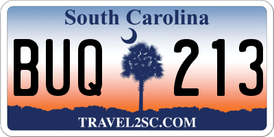 SC license plate BUQ213