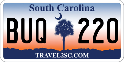 SC license plate BUQ220