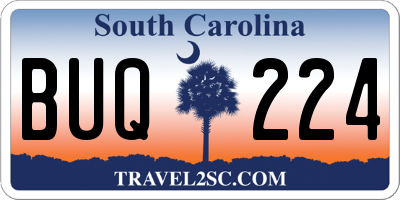 SC license plate BUQ224