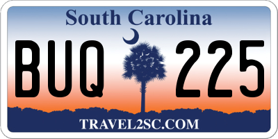 SC license plate BUQ225