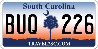 SC license plate BUQ226