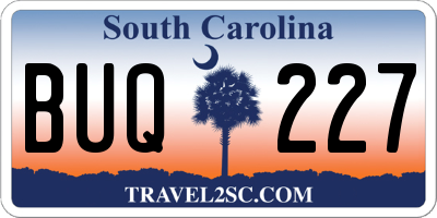 SC license plate BUQ227