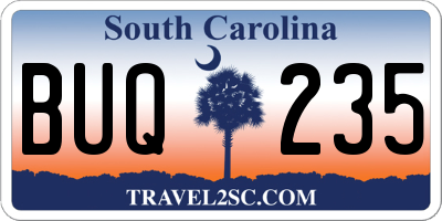 SC license plate BUQ235