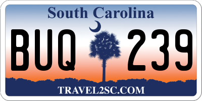 SC license plate BUQ239