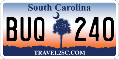 SC license plate BUQ240