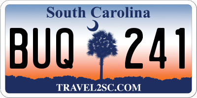 SC license plate BUQ241