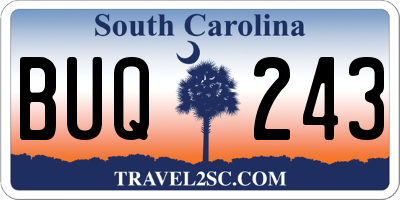SC license plate BUQ243