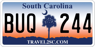 SC license plate BUQ244