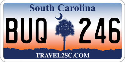 SC license plate BUQ246