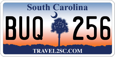 SC license plate BUQ256
