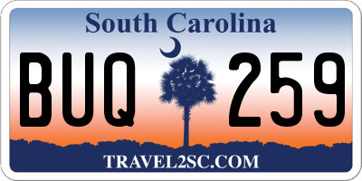 SC license plate BUQ259