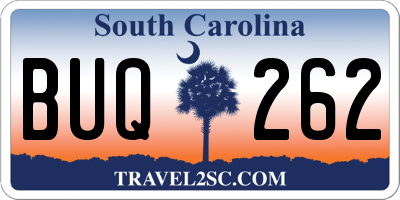 SC license plate BUQ262