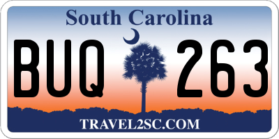 SC license plate BUQ263