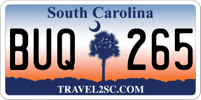 SC license plate BUQ265