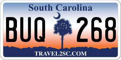 SC license plate BUQ268