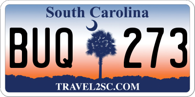 SC license plate BUQ273