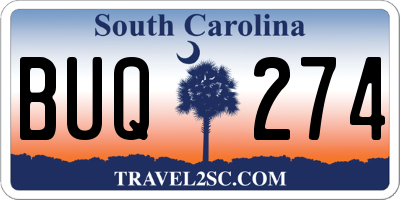 SC license plate BUQ274