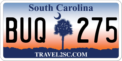 SC license plate BUQ275