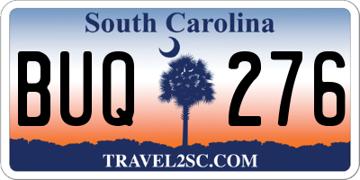 SC license plate BUQ276