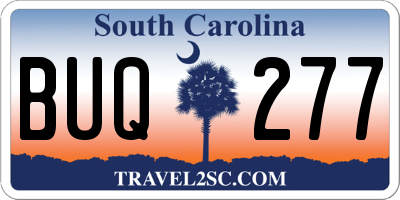 SC license plate BUQ277