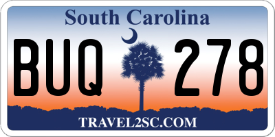 SC license plate BUQ278
