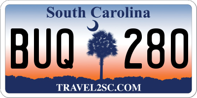 SC license plate BUQ280