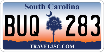 SC license plate BUQ283