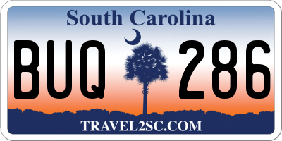 SC license plate BUQ286