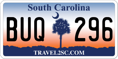 SC license plate BUQ296