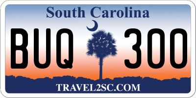 SC license plate BUQ300