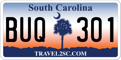 SC license plate BUQ301