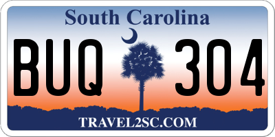 SC license plate BUQ304