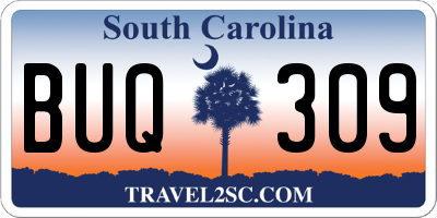 SC license plate BUQ309