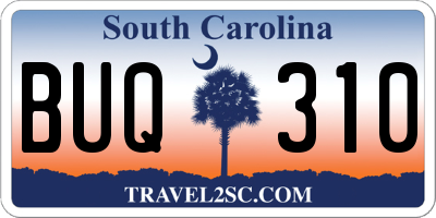 SC license plate BUQ310
