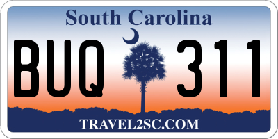 SC license plate BUQ311