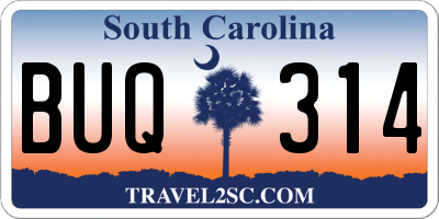 SC license plate BUQ314