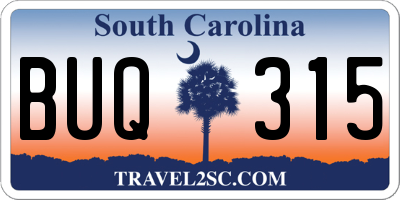 SC license plate BUQ315