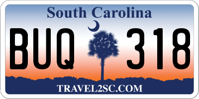 SC license plate BUQ318