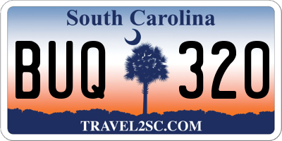 SC license plate BUQ320