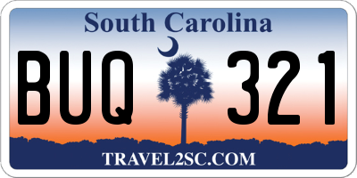 SC license plate BUQ321