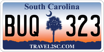 SC license plate BUQ323